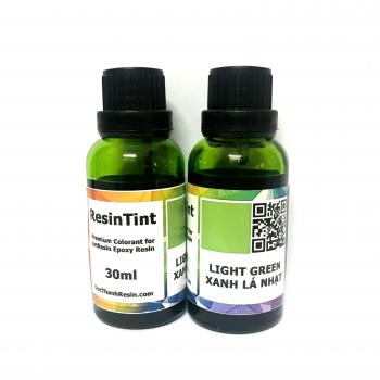 Màu trong suốt xuyên thấu pha Epoxy Resin - Màu hiệu ứng kính - LIGHT GREEN Xanh Lá Nhạt - 30ml