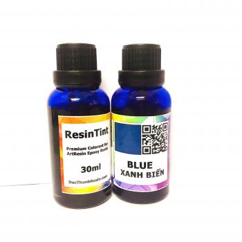 Màu trong suốt xuyên thấu pha Epoxy Resin - Màu hiệu ứng kính - BLUE Xanh Biển - 30ml