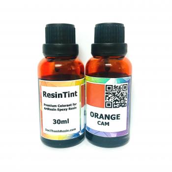 Màu trong suốt xuyên thấu pha Epoxy Resin - Màu hiệu ứng kính - ORANGE CAM - 30ml