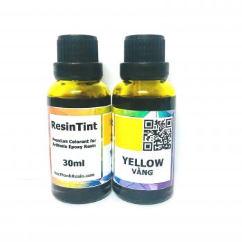 Màu trong suốt xuyên thấu pha Epoxy Resin - Màu hiệu ứng kính - YELLOW Vàng - 30ml