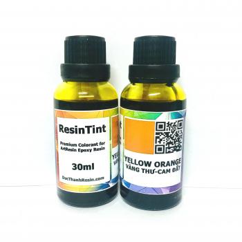 Màu trong suốt xuyên thấu pha Epoxy Resin - Màu hiệu ứng kính - YELLOW ORANG Vàng Thư, Cam Đất, Mật Ong - 30ml