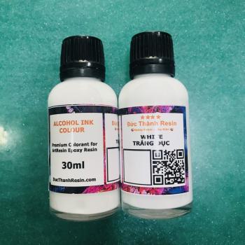 Màu Alcohol Ink pha Epoxy Resin tạo hiệu hứng loang và kéo sợi 30ml - Màu WHITE - Trắng Đục