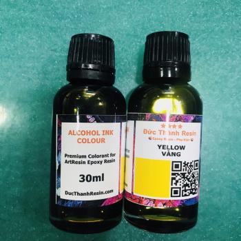 Màu Alcohol Ink pha Epoxy Resin tạo hiệu hứng loang và kéo sợi 30ml - Màu YELLOW - Vàng