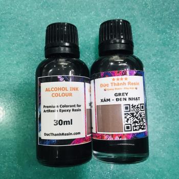 Màu Alcohol Ink pha Epoxy Resin tạo hiệu hứng loang và kéo sợi 30ml - Màu Light Black - Xám đen nhạt