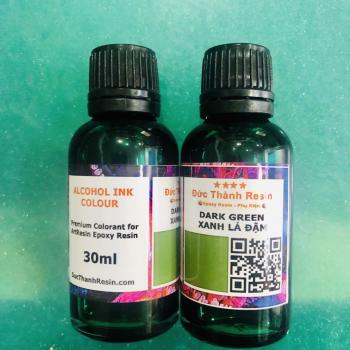 Màu Alcohol Ink pha Epoxy Resin tạo hiệu hứng loang và kéo sợi 30ml - Màu Dark Green - Xanh lá đậm