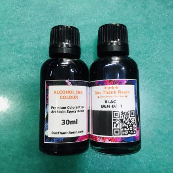 Màu Alcohol Ink pha Epoxy Resin tạo hiệu hứng loang và kéo sợi 30ml - Màu Black - Đen