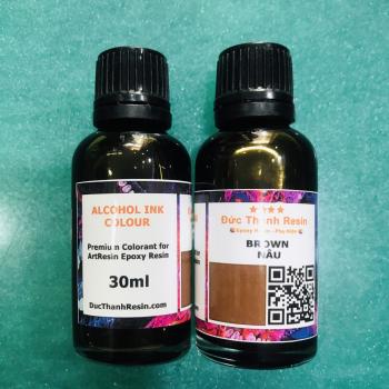 Màu Alcohol Ink pha Epoxy Resin tạo hiệu hứng loang và kéo sợi 30ml - Màu Brown - Nâu