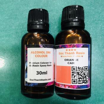 Màu Alcohol Ink pha Epoxy Resin tạo hiệu hứng loang và kéo sợi 30ml - Màu Orange - Cam