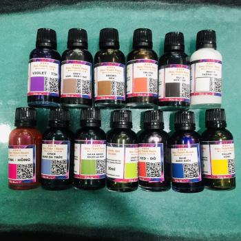 Bộ sản phẩm 13 màu Alcohol Ink pha Epoxy Resin tạo hiệu hứng loang và kéo sợi 30ml x 13